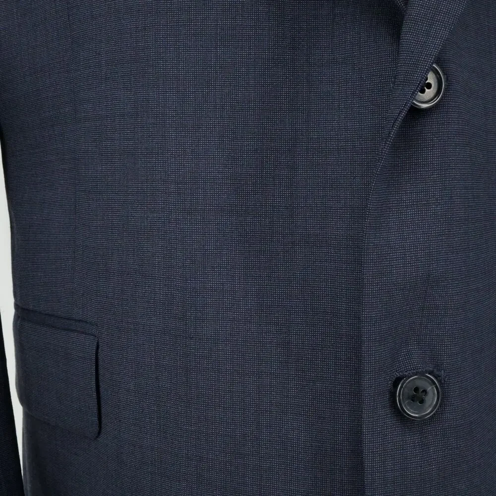 Jos A Bank Sport Coat Mens 50R Blue Wool Jacket Lined Blazer Micro Plaid Career